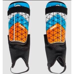 Franklin Sports Field Master Kids Small Shin Guards 2pk Blue/Orange. 4"-7"